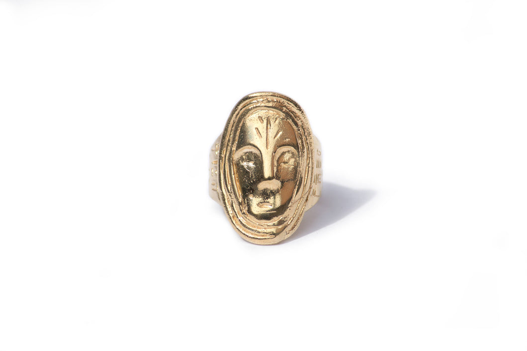 Yoro Ring - African mask ring inspired by 18th and 19th century tribal art